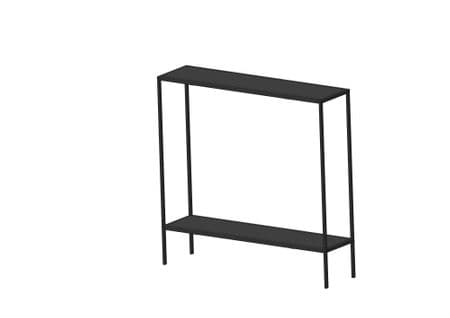 Console Style Minimaliste Ondas L83cm Bois Et Métal Noir