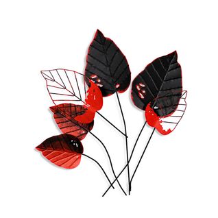 Décoration Murale 6 Feuilles D'automne Harpyie L73xh76cm Métal Noir Et Rouge