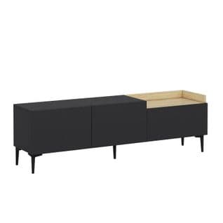 Meuble TV Sioux L160cm Bois Clair Et Anthracite