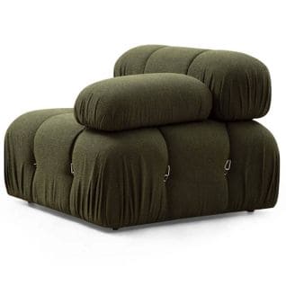 Fauteuil Accoudoir Ou Module D'angle Droit Nourhane Tissu Vert