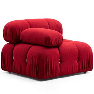 Fauteuil Accoudoir Ou Module D'angle Gauche Nourhane Tissu Rouge