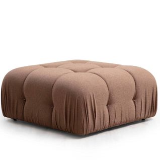 Pouf Carré Nourhane Tissu Marron