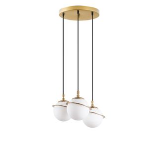 Suspension 3 Lampes Saccade Soerla D30cm Métal Or