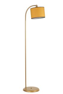 Lampadaire Arc Moderne Izra H154cm Abat Jour Moutarde Avec Support Métal Or