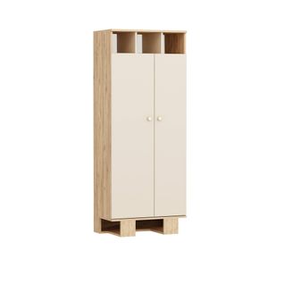 Armoire 2 Portes Pour Enfant Fajah L75cm Bois Clair Et Beige