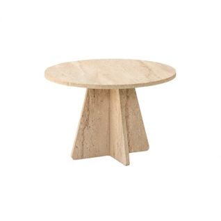 Table Basse Design Fungi D60cm Effet Travertin Beige