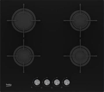 Table De Cuisson Gaz 60cm 4 Feux 7400w Verre Noir - Hilg64221s