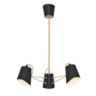 Suspension Terebra Chandelier Noir, Bronze En Métal, 52 X 52 X 72 Cm, 3xmax 40w, E14