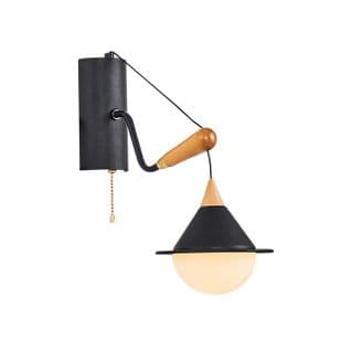 Applique Abi À Cône - Noir, Bois En Métal, 14 X 29 X 34 Cm, 1 X LED, Max 5w, 3000k, 500lm