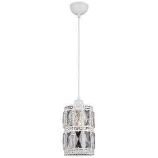 Suspension Armila - Blanc En Métal, Cristal, 15 X 15 X 100 Cm, 1 X E27, 40 W