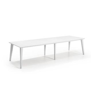 Table Design Contemporain 320 Cm Blanc - 8 A 10 Personnes Avec Allonge - Lima