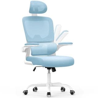 Chaise D'ordinateur Pivotante Avec Fonction Berçante Et Support Lombaire Adaptatif-bleu