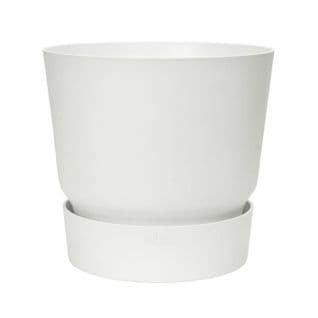 Pot De Fleurs Rond Greenville 25 - Extérieur - Ø 24,48 X H 23,31 Cm - Blanc