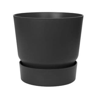 Pot De Fleurs Rond Greenville 25 - Extérieur - Ø 24,48 X H 23,31 Cm - Vivre Noir