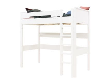 Combiflex - Lit Mezzanine Xl Enfant 90 X 200 Avec Échelle Droite En Bois - Blanc