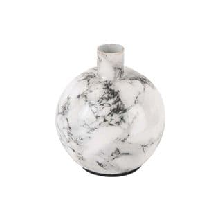 Bougeoire Effet Marbre 10 X 10 Cm Marble Blanc