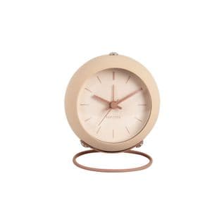 Réveil Rond Effet Flottant - Diam.9,5 Cm - Beige Sable