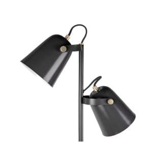 Lampadaire Double Abats-jour Orientables En Métal - H.158cm - Noir