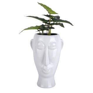 Vase Cache-pot Masque Blanc