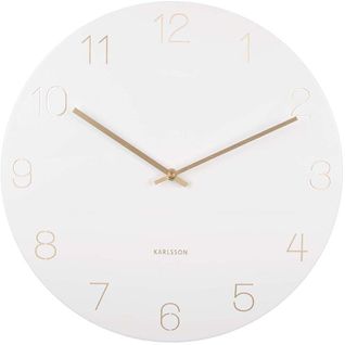 Horloge En Métal Chiffres Gravés Charm Blanc