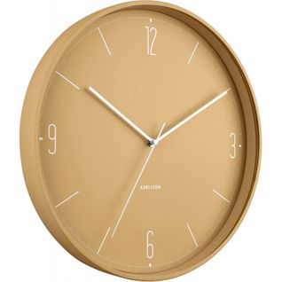 Horloge En Métal Mat Numbers et Lines 40 Cm Ocre Jaune