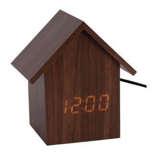 Réveil Led En Bois House Bois Foncé