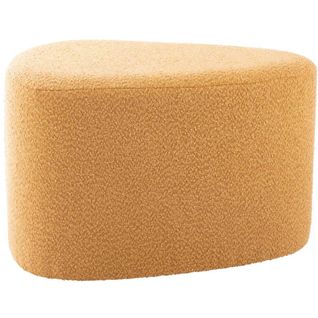 Pouf En Tissu Bouclette Ada Organic Large Jaune Ocre