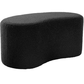 Pouf En Tissu Bouclette Ada Wave Noir