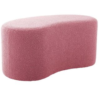 Pouf En Tissu Bouclette Ada Wave Rose Pâle