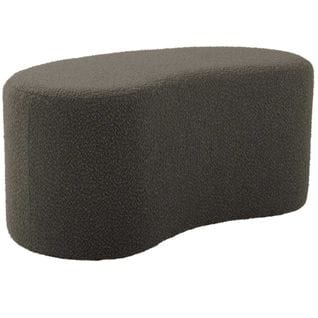 Pouf En Tissu Bouclette Ada Wave Vert Taupe