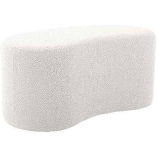 Pouf En Tissu Bouclette Ada Wave Blanc