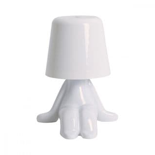 Lampe De Table Bonhomme Assis H15,5cm Blanc