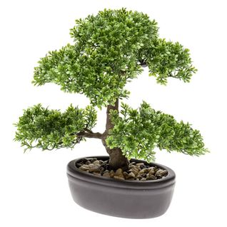 Mini Bonsaï Ficus Artificiel Vert 32 Cm 420002