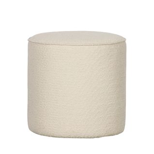 Sara - Pouf Rond En Tissu Bouclette Ø46cm - Couleur - Ecru