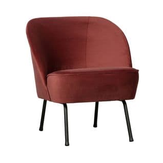 Vogue - Fauteuil Lounge En Velours - Couleur - Grenat