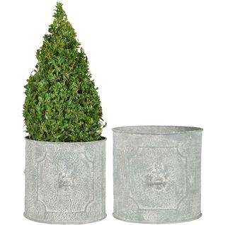 Pot De Fleurs Ronds Lion (lot De 2)