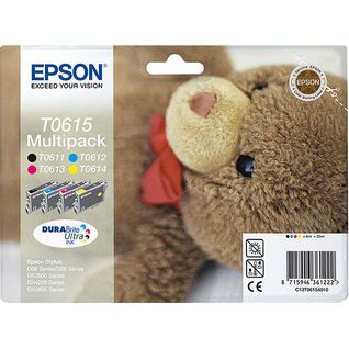 Cartouches D'encre Teddybear Multipack "ourson" (t0615) - Encres Durabrite Ultra N, C, M, J