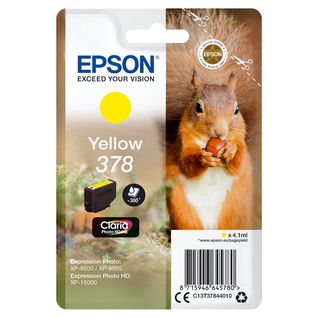 Cartouches D'encre Squirrel Singlepack Yellow 378 Claria Photo Hd Ink