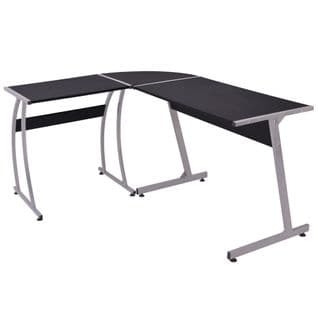 Bureau D'angle En Forme De L Noir