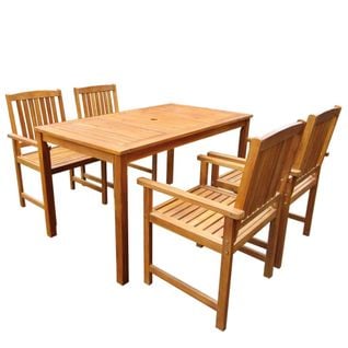 Mobilier À Dîner D'extérieur 5 PCs Bois D'acacia Solide