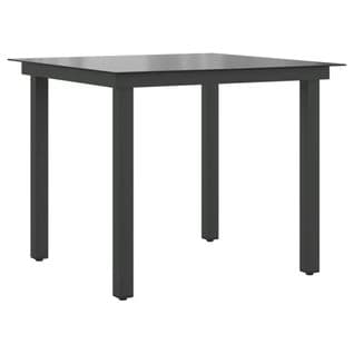 Table De Jardin Noir 80 X 80 X 74 Cm Aluminium Et Verre