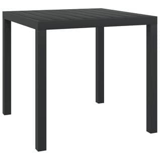 Table De Jardin Noir 80 X 80 X 74 Cm Aluminium Et Wpc