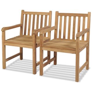 Chaises D'extérieur 2 PCs Bois De Teck Solide