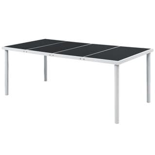 Table De Jardin 190x90x74 Cm Noir Acier