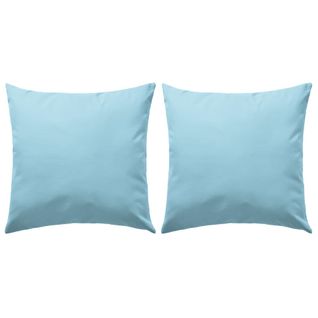 Oreiller D'extérieur 2 PCs 45 X 45 Cm Bleu Clair