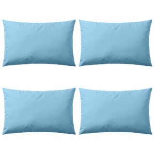 Oreiller D'extérieur 4 PCs 60 X 40 Cm Bleu Clair