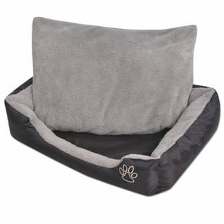 Lit Pour Chiens Avec Coussin Rembourré Taille S Noir