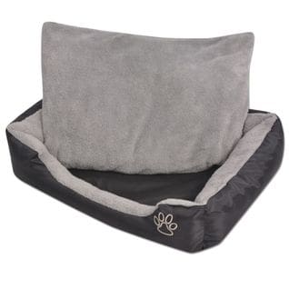 Lit Pour Chiens Avec Coussin Rembourré Taille M Noir