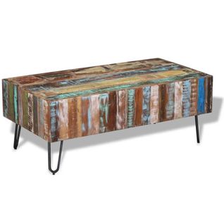 Table Basse Bois Massif De Récupération 100x50x38 Cm