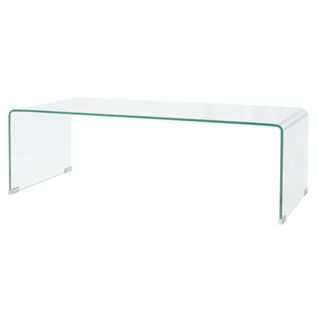 Table Basse 98x45x30 Cm Verre Trempé Transparent